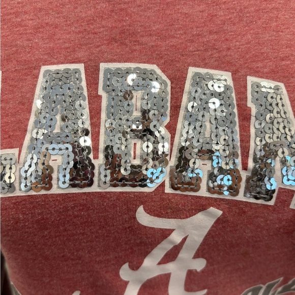 Victoria Secret Pink 5th & Ocean Sequin Alabama Tide Raglan Baseball T Sz Xs - Picture 4 of 6